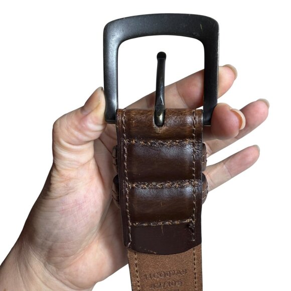 Eddie Bauer Braided Genuine Leather Belt – Brown – Size 40 - Picture 2 of 6